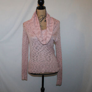 Almost Famous Loose Knit Pink Sweater M Cowl Neck
